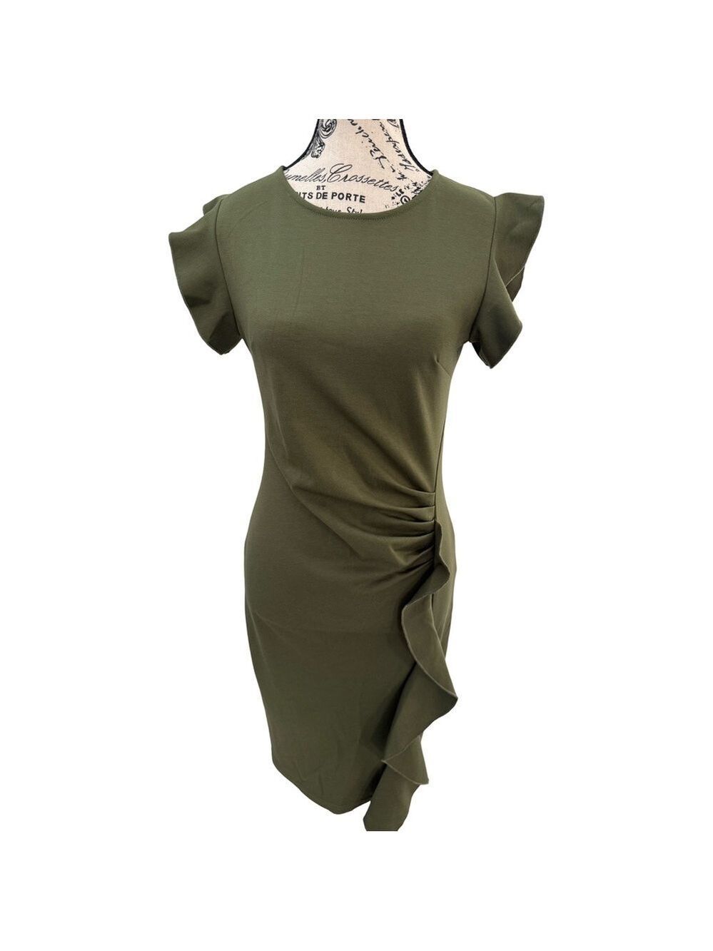 Miusol  Green Ruffle Pencil Cocktail Dress NWT Size Small